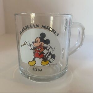 Mickey Mouse Mugs Magician Mickey Glass 8 Ounce Mug Vintage